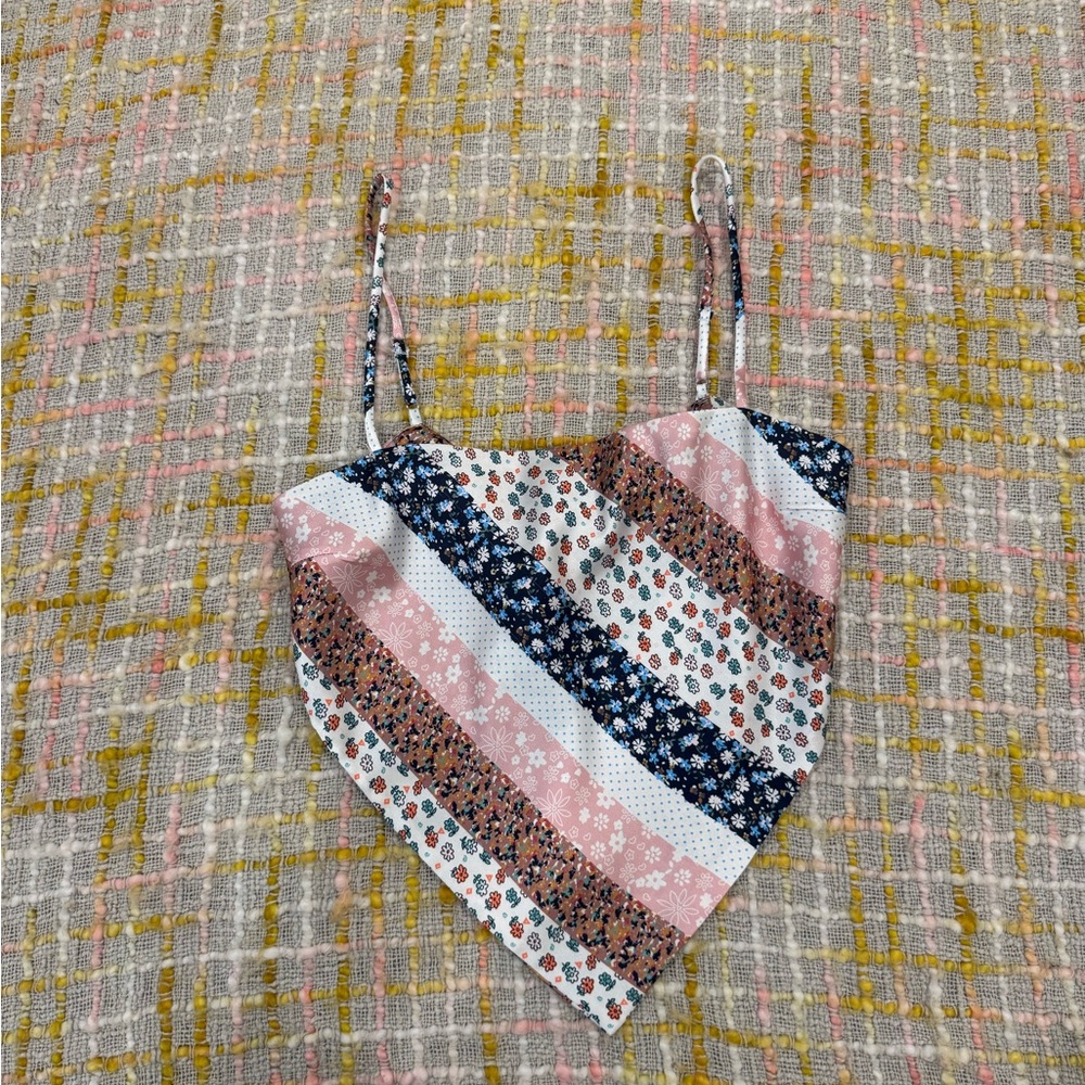 Princess Polly Asymmetrical Pink and Blue Camisole